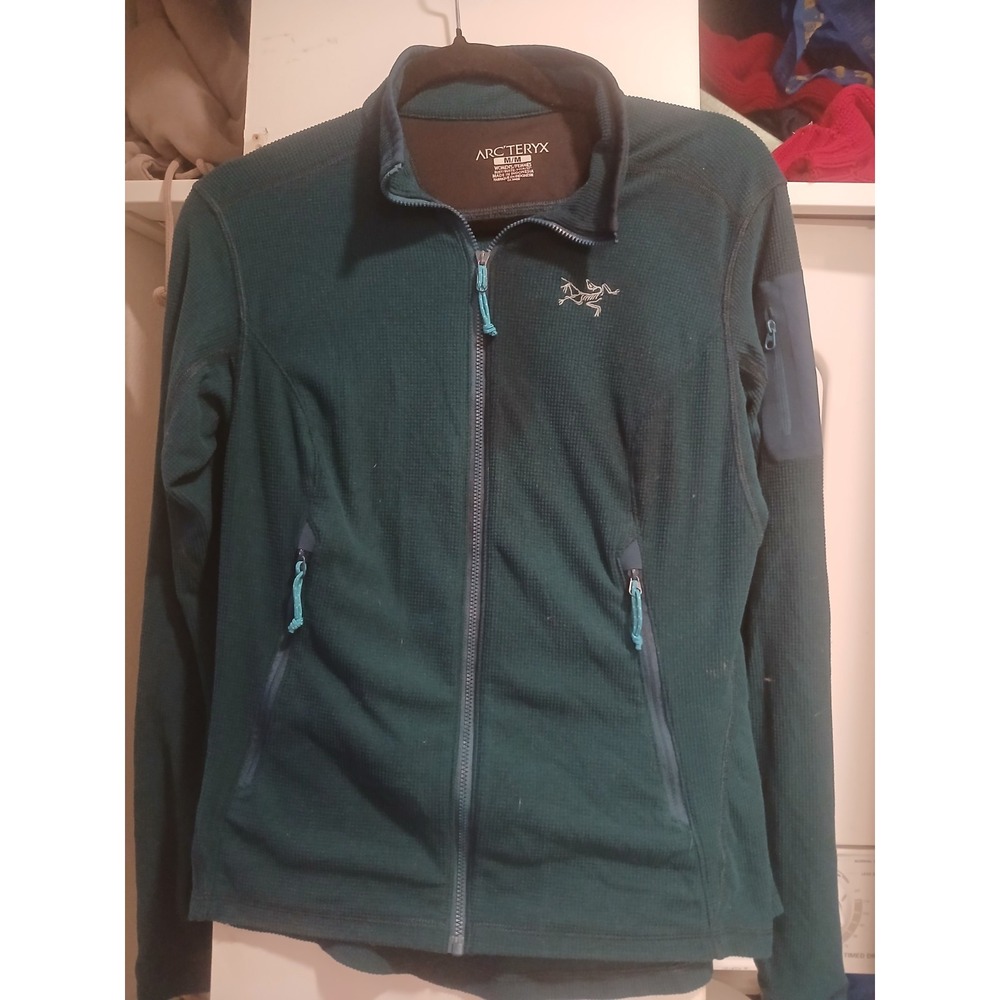 Arcteryx Delta LT Fleece Polartec Jacket Size MED Green Full Zip Pockets
